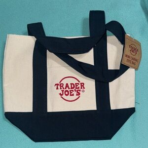Navy and White Canvas Tote Bag Trader Joe’s